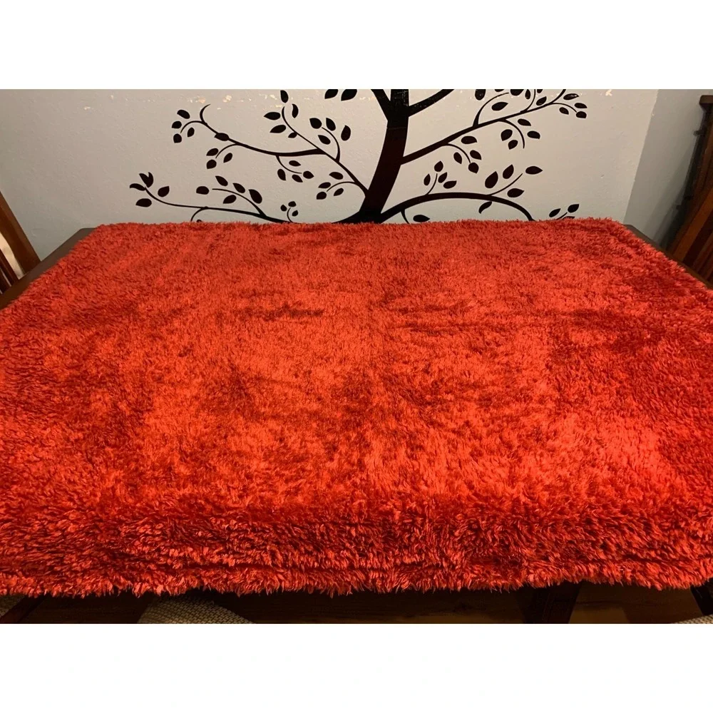 Pottery Barn Throw Teddy Faux Fur Red Gray Soft Comfy Warm!